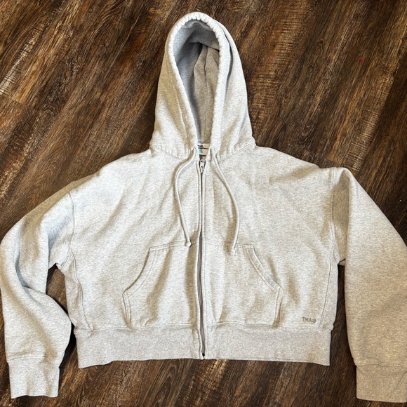 TNA Cozy Fleece Gray Hoodie - Picture 1 of 4